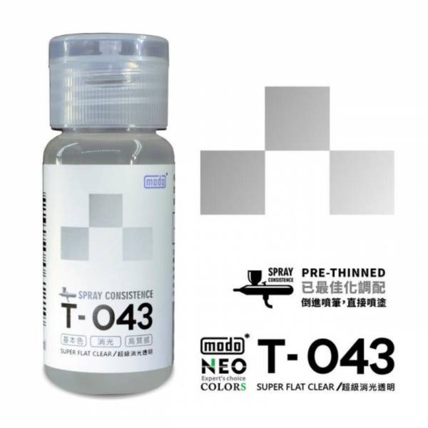摩多製漆所 MODO 硝基漆 T043 超級消光透明 硝基漆 30ml 