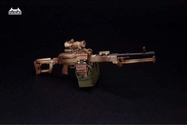 預購26年Q3 HASUKI 神貓跳動 1/12人偶適用武器配件 PKM B款 沙漠迷彩 