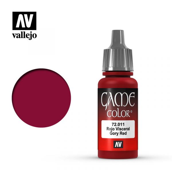 Acrylicos Vallejo -011 - 72011 - 遊戲色彩 Game Color - 血腥紅 Gory Red - 17 ml. 