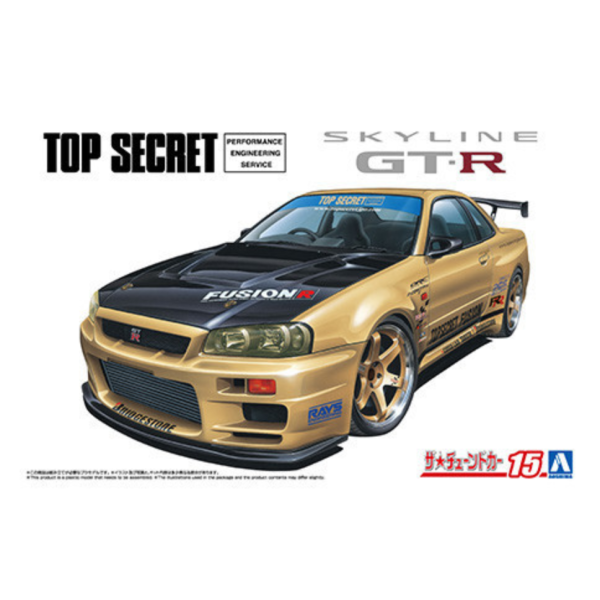 青島 1/24 改裝 #15 日產 Top Secret BNR34 Skyline GT-R '99 