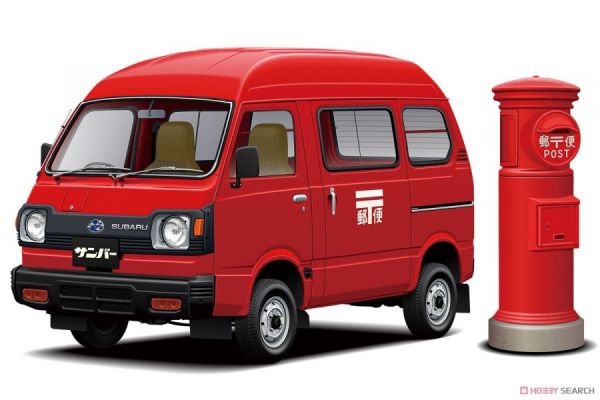 青島社 AOSHIMA 1/24 速霸陸K88 SAMBAR HIGH-ROOF 4WD '80 郵便配達車 組裝模型 