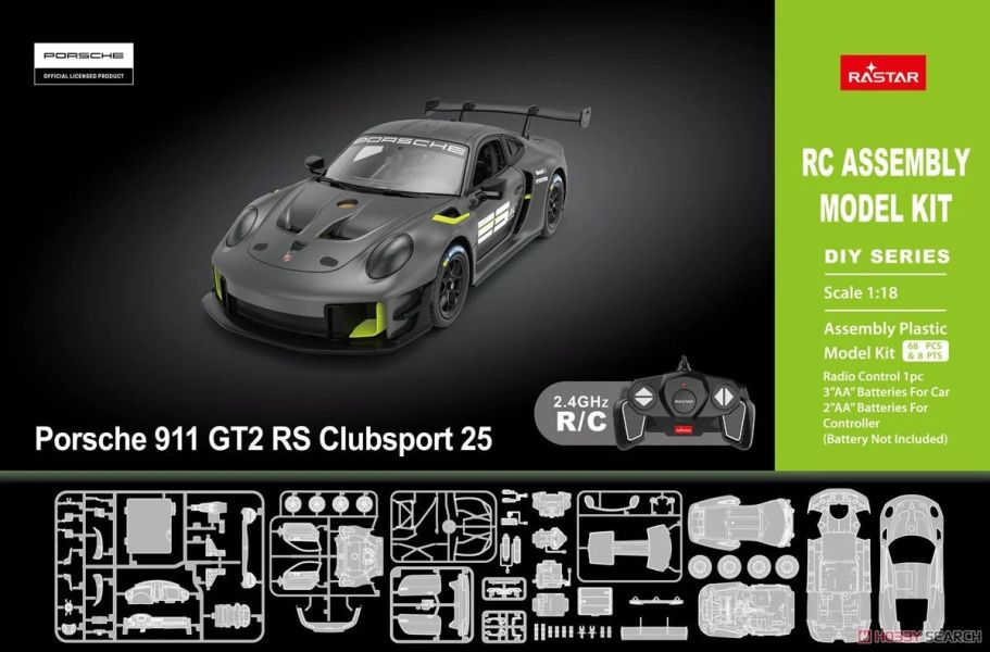 預購6月 童友社 1/18 保時捷 911 GT2 RS Clubsport 25 組裝遙控模型 