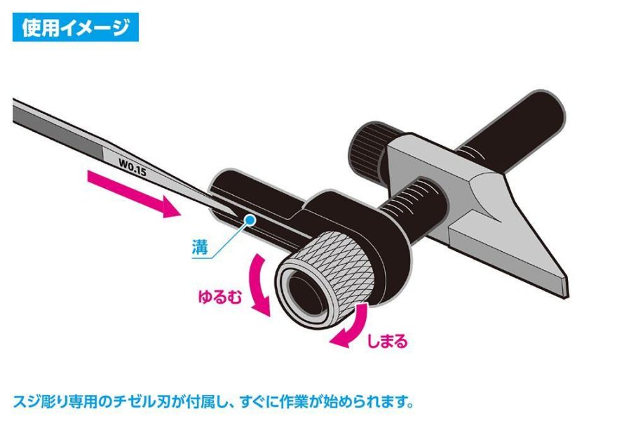 WAVE HG微型雕刻刀專用 平行刻線握柄+間距墊片組 