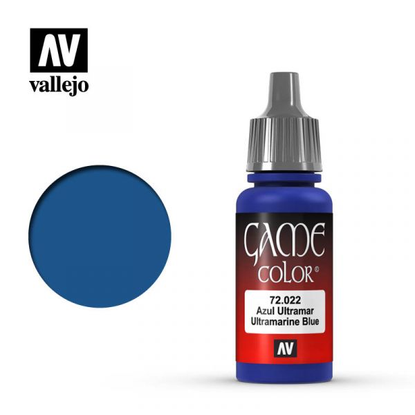 Acrylicos Vallejo -022 - 72022 - 遊戲色彩 Game Color - 群青藍色 Ultramarine Blue - 17 ml. 