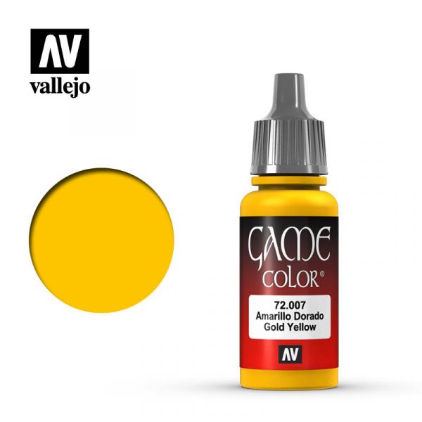 Acrylicos Vallejo -007 - 72007 - 遊戲色彩 Game Color - 金黃色 Gold Yellow - 17 ml. 