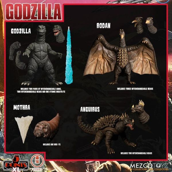 MEZCO 5 Points XL 哥吉拉1968 怪獸總進擊 Round 1 寶箱組 