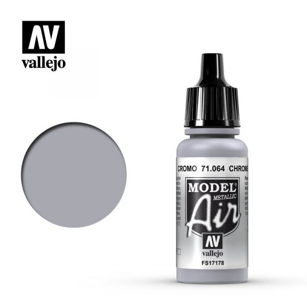西班牙 Vallejo AV水性漆 Model Air 71064 鉻色(金屬色) 17ml 