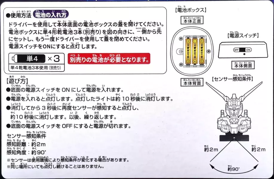 萬代 日版 BP 景品 獨角獸鋼彈(毀滅模式) 胸像感應燈 