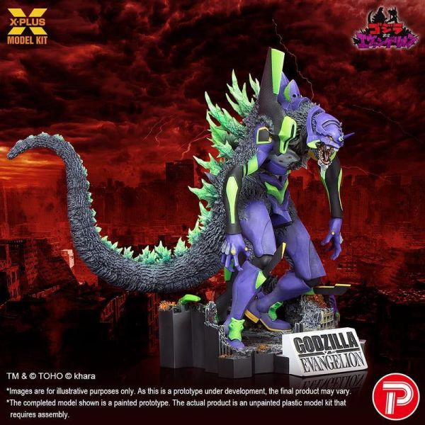 預購12月 X-Plus 無上色塗裝組裝模型 哥吉拉 x 新世紀福音戰士 初號機 G覺醒形態 