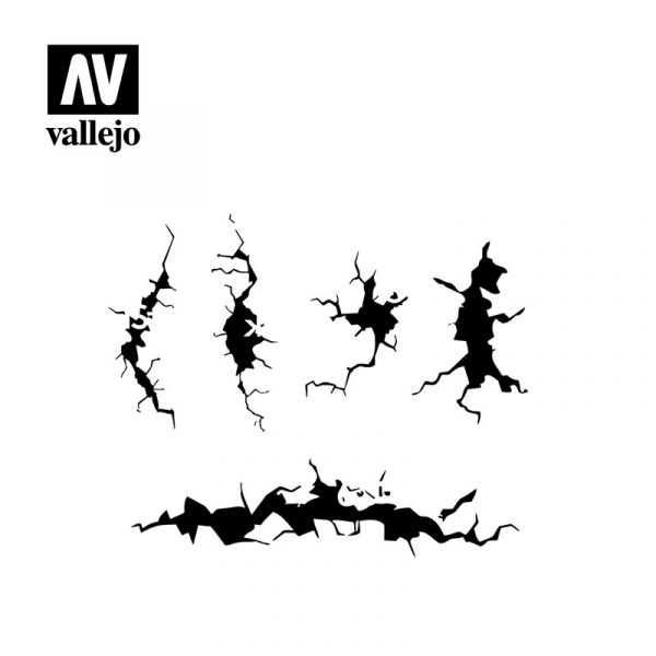 Acrylicos Vallejo - ST-TX001 1/35 Stencils - 開裂的牆 Cracked Wall 遮噴片 