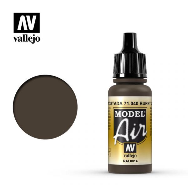 西班牙 Vallejo AV水性漆 Model Air 71040 焚火棕土色 17ml 