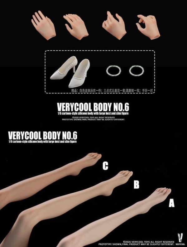 預購Q2 VERYCOOL 1/6 VCD-06 6號素體 豐滿窄肩蜂腰連腳體型 3款分售 