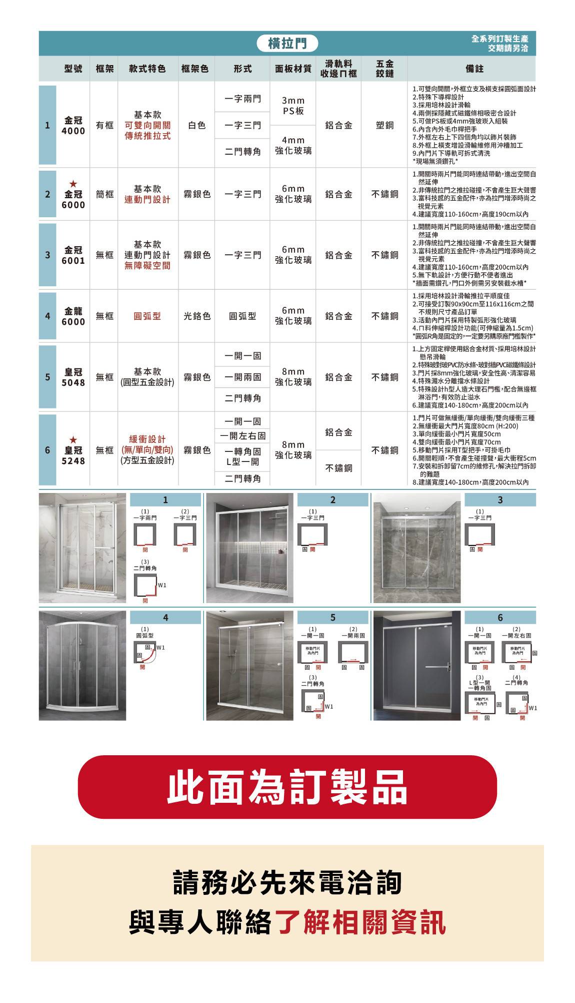 ▌衛浴P46：客製化淋浴拉門-橫拉門式 - 【 三奇商城】中和在地大盤批發商45年，經銷燈具爐具衛浴風扇全系列商品