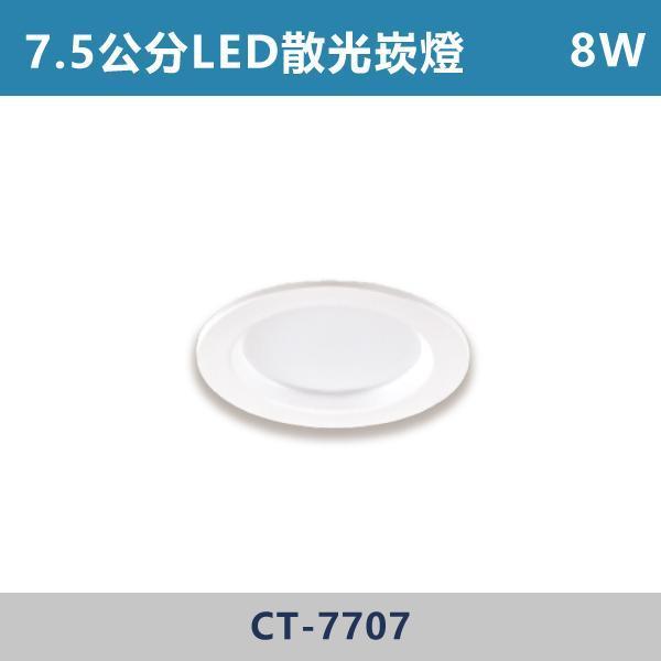 8W 7.5公分 LED散光崁燈 -(白殼)(白光/自然光/黃光)- CT-7707 白光,黃光,自然光,小孔數崁燈,小孔數,7.5公分,設計師,設計公司,室內設計,裝修公司,展廳,客廳,臥室,房間,邁卡崙,防眩崁燈,調撥切換,防眩崁燈,防眩燈具,小資族,CP值
