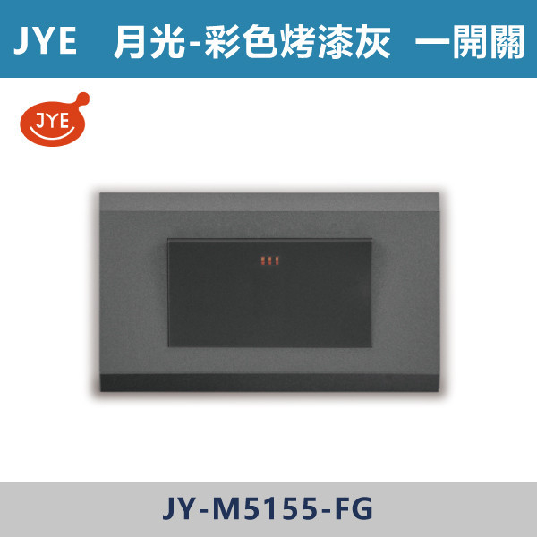 ★現貨【JYE月光彩色烤漆灰】JY-M5155-FG 一開關 JYE,月光系列,摩登灰,摩登金,摩登銀,摩登黑,竹款,烤漆灰,月光白,開關插座,開關面板,配線器具,特殊顏色開關面板