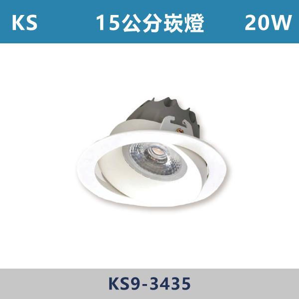 【KS】20W 15公分 崁燈 -(白殼)(白光/自然光/黃光)- KS9-3435 崁燈,崁燈空台,房間,臥室,書房,客廳,室內光源,室內燈具,燈具,居家照明,設計師,直插崁燈空台,