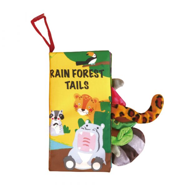 Soft cloth baby books- rainforest tails 