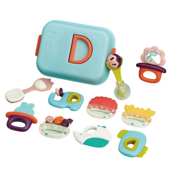 Baby rattle teething toys (with storage box--10 pieces set ) 