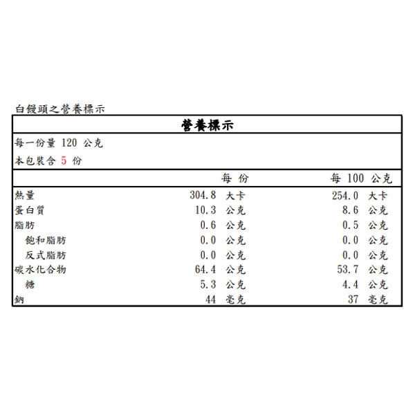 永淥發食品工坊  白饅頭-5顆裝 