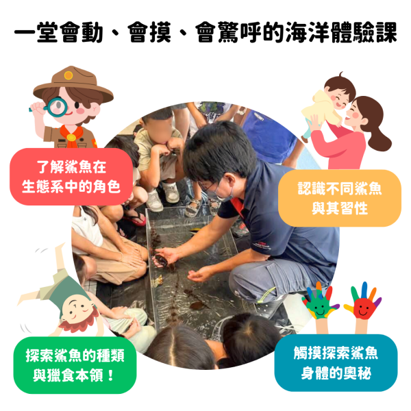 8/24(日)上午 10:00～11:00｜體驗課：勇闖鯊魚世界｜一位小孩350元，一位大人250元 (預付押金 300元) 