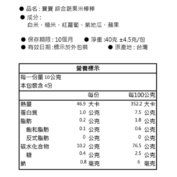 寶寶綜合蔬果米棒棒｜無調味｜6M+ 蔬果米棒棒、純米製作、營養滿分、無添加、寶寶零食、健康點心、綜合蔬果、練習咀嚼、寶寶抓握、入口即化、酥脆口感、安心食品、特製8cm、天然食材、幼兒副食品、無負擔、滿額贈送、限量好禮、輕巧好攜帶、成長必備