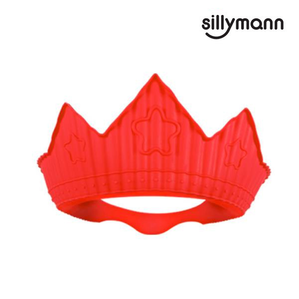 【韓國sillymann】 100%鉑金矽膠皇冠幼兒洗髮帽(紅) 