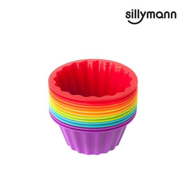 【韓國sillymann】100%鉑金矽膠鬆餅麵包烘焙模具25ml-12入(烤箱/氣炸鍋/微波爐/電鍋專用) 