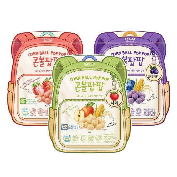 新品上市【韓國AGA-AE】益生菌寶寶米球(玉米X糙米) AGA-AE米球,益生菌寶寶米球,寶寶米球,寶寶點心,嬰幼兒零食,非油炸點心,手指食物,玉米糙米,12M+寶寶點心