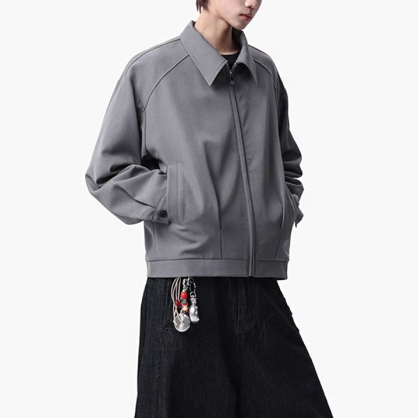 簡域翻領時尚短版外套 - 2配色 幕峰MuFeng,男士短款夾克,翻領外套男,春季男裝外套,寬鬆版型夾克,行政風外套,俐落穿搭,百搭男外套,休閒通勤外套,潮流男裝