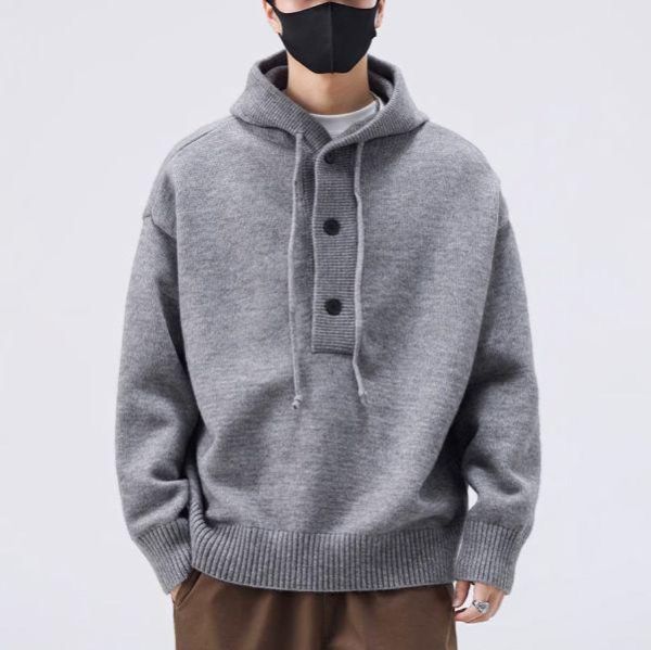 馭風針織連帽開衫長袖 - 2配色（限時特賣 - 5折） 幕峰MuFeng,男裝特賣,5折優惠,快閃活動,限時出清,網路購物,男裝品牌,超值優惠,時尚穿搭,2026特賣