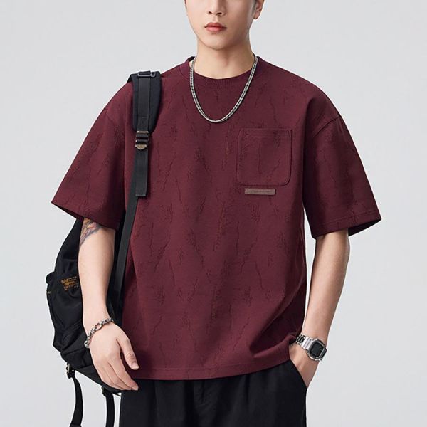 激鏤重磅圓領潮流短袖 - 2配色 幕峰MuFeng,圓領短袖,T恤男,潮流上衣,男士短袖,特色工藝T恤,休閒穿搭,百搭短袖,夏季男裝,時尚上衣