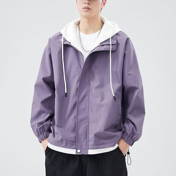 湛峰連帽防風潮流外套（假2件）- 7色 幕峰,Mufeng,牛仔,流行,上衣,褲子,外套,穿搭,印花,服飾