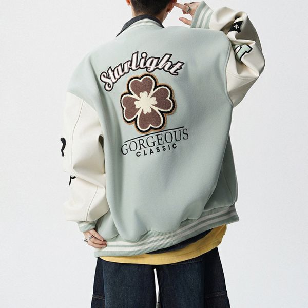 爆潮重磅刺繡質感棒球外套 - 3配色 幕峰MuFeng,棒球外套,飛行夾克,重磅外套,刺繡設計外套,美式潮流男裝,秋季男士外套,寬鬆版型夾克,潮流街頭穿搭,男裝長袖上衣