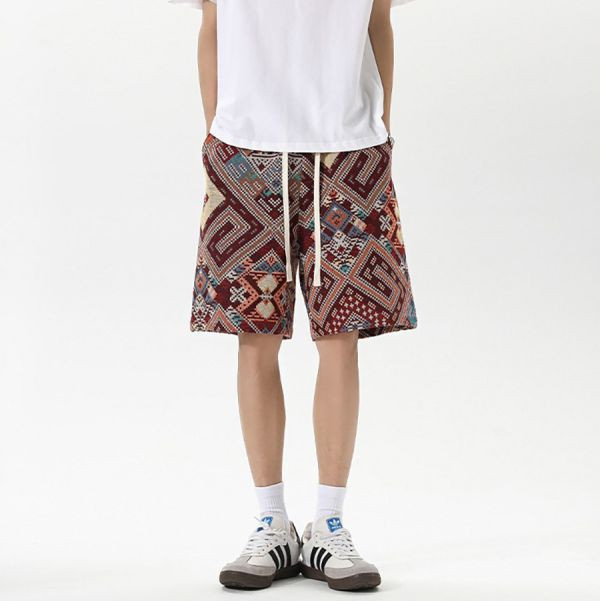 幻疆復古休閒編織短褲 - 1配色（限時特賣 - 5折） 幕峰MuFeng,男裝特賣,5折優惠,快閃活動,限時出清,網路購物,男裝品牌,超值優惠,時尚穿搭,2025特賣