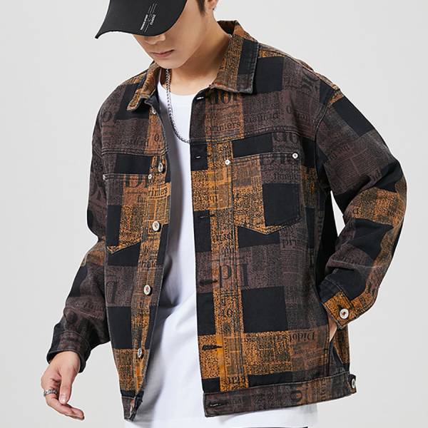 復古撞色牛仔外套 - 1配色 幕峰,班服,團服,流行,免運,穿搭,男裝,品牌,網購