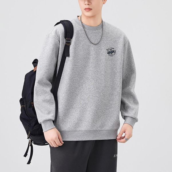 釣潮潮流圓領刺繡印花長袖 - 2配色 幕峰MuFeng,印花長袖,潮流上衣,街頭穿搭,休閒長袖男,圖案上衣,日常百搭,潮牌風格,男士長袖,雙色可選