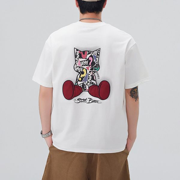 原子重磅刺繡印花潮流短袖 - 4配色 幕峰MuFeng,印花,刺繡,短袖,抽象,潮流,男裝,彈性,網路購物,2025