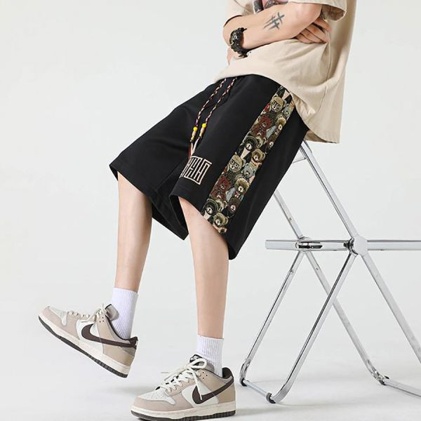 熊牆拼接休閒短褲 - 4配色（限時特賣 - 5折） 幕峰MuFeng,男裝特賣,5折優惠,快閃活動,限時出清,網路購物,男裝品牌,超值優惠,時尚穿搭,2025特賣