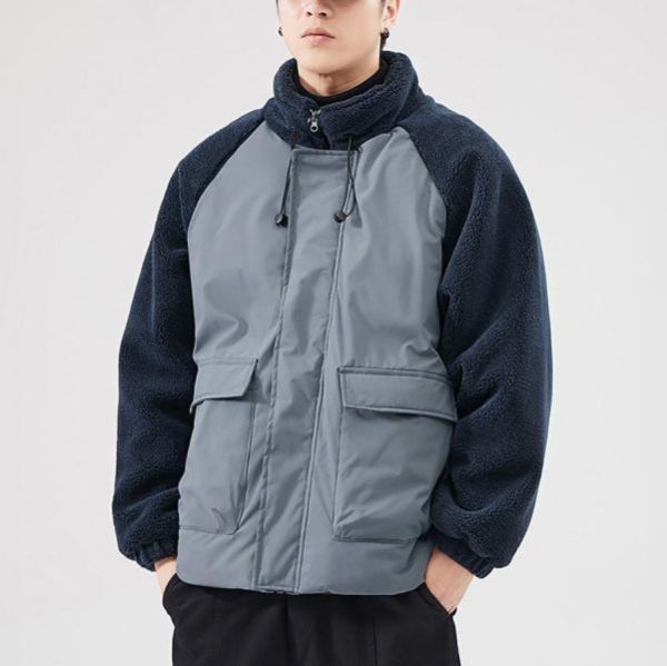 日和立領毛絨拼接外套 - 4配色（限時特賣 - 4折） 幕峰MuFeng,男裝特賣,5折優惠,快閃活動,限時出清,網路購物,男裝品牌,超值優惠,時尚穿搭,2025特賣