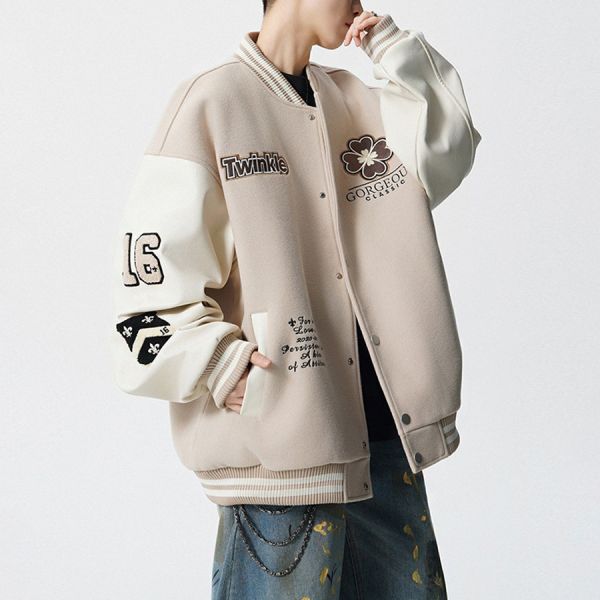 爆潮重磅刺繡質感棒球外套 - 3配色 幕峰MuFeng,棒球外套,飛行夾克,重磅外套,刺繡設計外套,美式潮流男裝,秋季男士外套,寬鬆版型夾克,潮流街頭穿搭,男裝長袖上衣