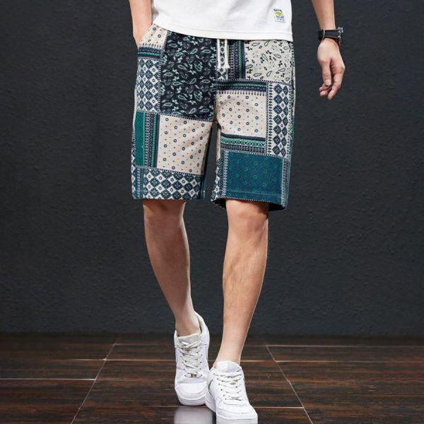 拚典復古棉麻休閒短褲 - 3配色（限時特賣 - 5折） 幕峰MuFeng,男裝特賣,5折優惠,快閃活動,限時出清,網路購物,男裝品牌,超值優惠,時尚穿搭,2026特賣