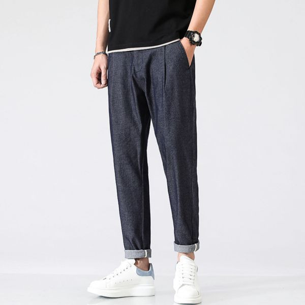 簡約彈力寬鬆牛仔長褲 - 1配色（限時特賣 - 5折） 幕峰MuFeng,男裝特賣,5折優惠,快閃活動,限時出清,網路購物,男裝品牌,超值優惠,時尚穿搭,2025特賣