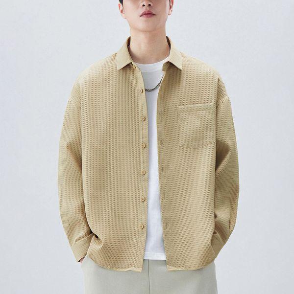 素語翻領質感休閒襯衫長袖 - 3配色（限時特賣 - 5折） 幕峰MuFeng,男裝特賣,5折優惠,快閃活動,限時出清,網路購物,男裝品牌,超值優惠,時尚穿搭,2026特賣