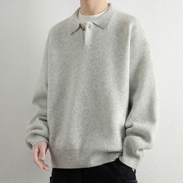 靜型翻領針織休閒長袖 - 3配色（限時特賣 - 5折） 幕峰MuFeng,男裝特賣,5折優惠,快閃活動,限時出清,網路購物,男裝品牌,超值優惠,時尚穿搭,2026特賣