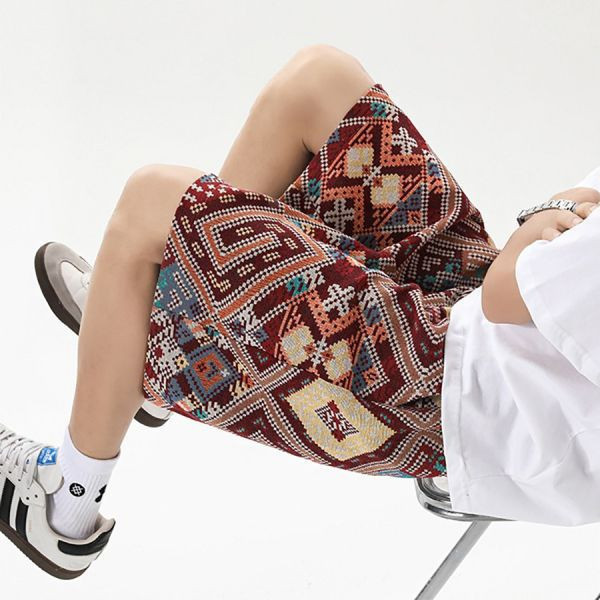 幻疆復古休閒編織短褲 - 1配色（限時特賣 - 5折） 幕峰MuFeng,男裝特賣,5折優惠,快閃活動,限時出清,網路購物,男裝品牌,超值優惠,時尚穿搭,2025特賣