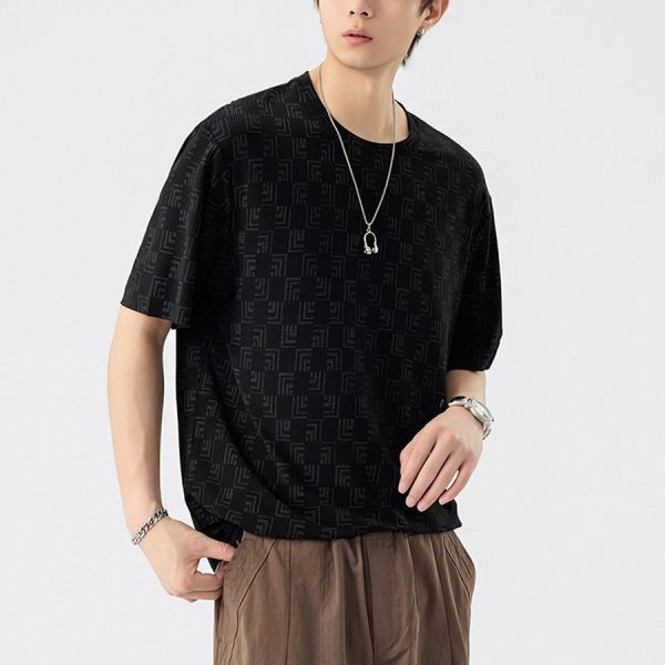 冰格透氣緹花休閒短袖 - 3配色（限時特賣 - 5折） 幕峰MuFeng,男裝特賣,5折優惠,快閃活動,限時出清,網路購物,男裝品牌,超值優惠,時尚穿搭,2025特賣