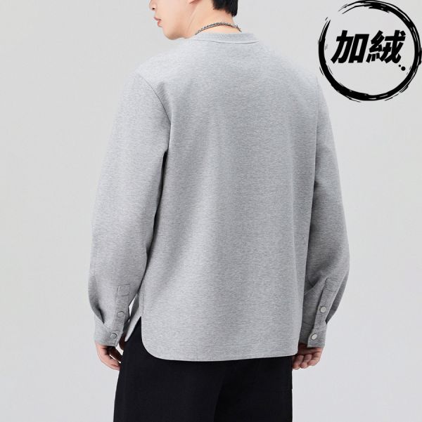 舒暖重磅保暖休閒長袖 - 3配色（加絨） 幕峰MuFeng,冬季奧利絨卫衣,圆领长袖上衣,保暖套头衫,宽松休闲卫衣,男士潮流卫衣,冬季保暖上衣,街头休闲卫衣,加绒厚款卫衣,冬日时尚外套