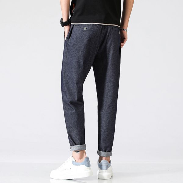 簡約彈力寬鬆牛仔長褲 - 1配色（限時特賣 - 5折） 幕峰MuFeng,男裝特賣,5折優惠,快閃活動,限時出清,網路購物,男裝品牌,超值優惠,時尚穿搭,2025特賣