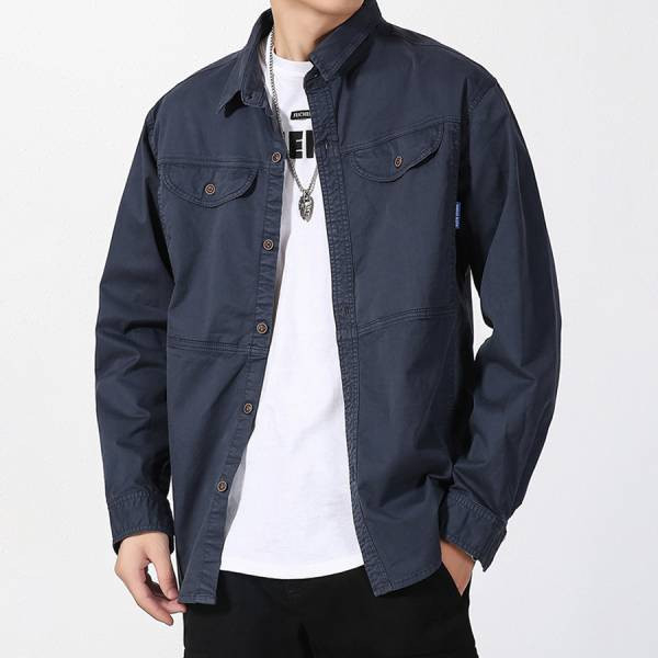 十二釦工裝襯衫外套 - 5配色（限時特賣 - 5折） 幕峰MuFeng,男裝特賣,5折優惠,快閃活動,限時出清,網路購物,男裝品牌,超值優惠,時尚穿搭,2025特賣