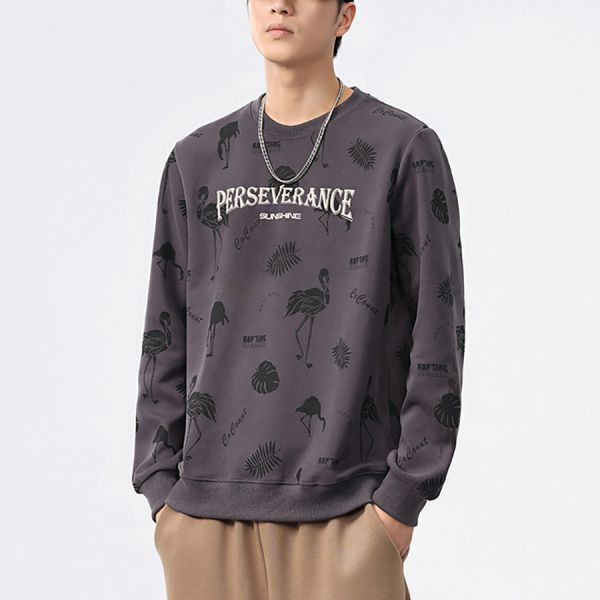 鶴影潮流印花休閒長袖 - 3配色（限時特賣 - 5折） 幕峰MuFeng,男裝特賣,5折優惠,快閃活動,限時出清,網路購物,男裝品牌,超值優惠,時尚穿搭,2025特賣